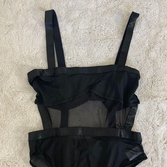 Julia NWT Black Sheer Mesh Lingerie Bodysuit L Large - Picture 3 of 6
